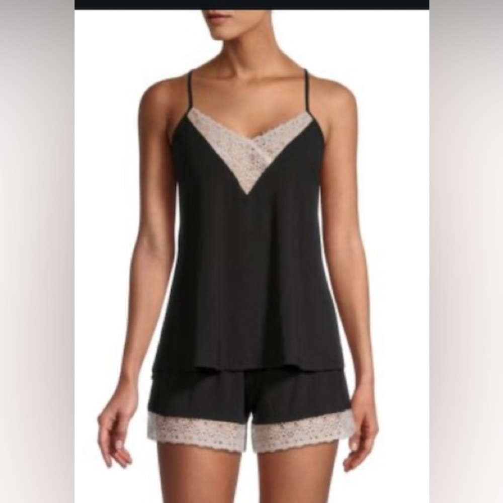 Floretta 2-Piece Camisole & Shorts Set | Small | Black & Cream